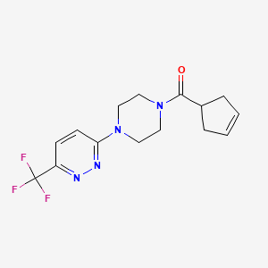 3-[4-(Cyclopent-3-ene-1-carbonyl)piperazin-1-yl]-6-(trifluoromethyl)pyridazine