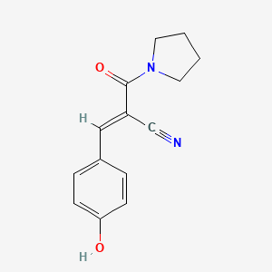 (E)-3-(4-hydroxyphenyl)-2-(pyrrolidine-1-carbonyl)prop-2-enenitrile