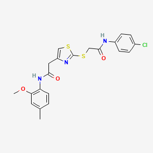 B2362772 N-(4-chlorophenyl)-2-((4-(2-((2-methoxy-4-methylphenyl)amino)-2-oxoethyl)thiazol-2-yl)thio)acetamide CAS No. 953993-62-9