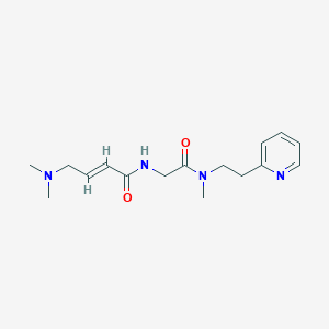 molecular formula C16H24N4O2 B2362773 (E)-4-(Dimethylamino)-N-[2-[methyl(2-pyridin-2-ylethyl)amino]-2-oxoethyl]but-2-enamide CAS No. 2411324-52-0