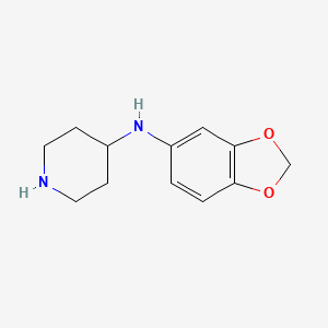 molecular formula C12H16N2O2 B2362778 Benzo[1,3]dioxol-5-yl-piperidin-4-yl-amine CAS No. 245057-69-6