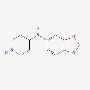 molecular formula C12H16N2O2 B2362778 ベンゾ[1,3]ジオキソール-5-イル-ピペリジン-4-イル-アミン CAS No. 245057-69-6