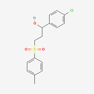 molecular formula C16H17ClO3S B2362781 1-(4-Chlorophenyl)-3-[(4-methylphenyl)sulfonyl]-1-propanol CAS No. 97166-19-3