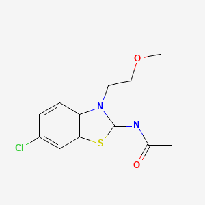 N-[6-chloro-3-(2-methoxyethyl)-1,3-benzothiazol-2-ylidene]acetamide