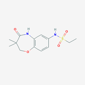 molecular formula C13H18N2O4S B2362798 N-(3,3-二甲基-4-氧代-2,3,4,5-四氢苯并[b][1,4]恶杂环庚-7-基)乙磺酰胺 CAS No. 922133-37-7