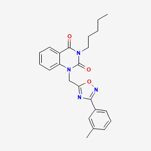 molecular formula C23H24N4O3 B2362809 3-pentyl-1-((3-(m-tolyl)-1,2,4-oxadiazol-5-yl)methyl)quinazoline-2,4(1H,3H)-dione CAS No. 1207060-02-3