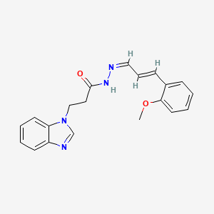 molecular formula C20H20N4O2 B2362810 (Z)-3-(1H-benzo[d]imidazol-1-yl)-N'-((E)-3-(2-methoxyphenyl)allylidene)propanehydrazide CAS No. 401609-89-0
