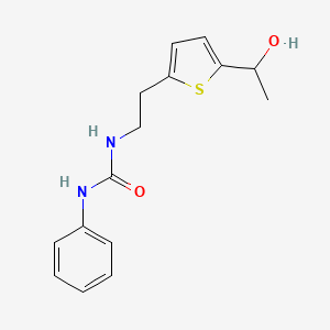 molecular formula C15H18N2O2S B2362816 1-(2-(5-(1-Hydroxyethyl)thiophen-2-yl)ethyl)-3-phenylurea CAS No. 2034545-04-3