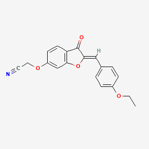 molecular formula C19H15NO4 B2362818 (Z)-2-((2-(4-乙氧基苄亚甲基)-3-氧代-2,3-二氢苯并呋喃-6-基)氧基)乙腈 CAS No. 623120-23-0