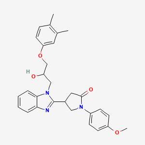 molecular formula C29H31N3O4 B2362821 4-(1-(3-(3,4-dimethylphenoxy)-2-hydroxypropyl)-1H-benzo[d]imidazol-2-yl)-1-(4-methoxyphenyl)pyrrolidin-2-one CAS No. 1018125-48-8