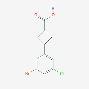 molecular formula C11H10BrClO2 B2362825 3-(3-溴-5-氯苯基)环丁烷-1-羧酸 CAS No. 2356793-84-3