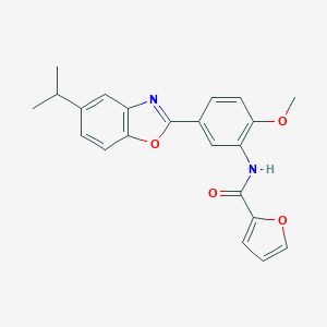 molecular formula C22H20N2O4 B236283 N-[5-(5-isopropyl-1,3-benzoxazol-2-yl)-2-methoxyphenyl]-2-furamide 
