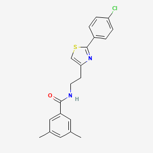 molecular formula C20H19ClN2OS B2362833 N-[2-[2-(4-chlorophenyl)-1,3-thiazol-4-yl]ethyl]-3,5-dimethylbenzamide CAS No. 933017-66-4