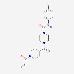 N-(4-Fluorophenyl)-4-(1-prop-2-enoylpiperidine-4-carbonyl)piperazine-1-carboxamide