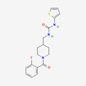 molecular formula C18H20FN3O2S B2362839 1-((1-(2-氟苯甲酰)哌啶-4-基)甲基)-3-(噻吩-2-基)脲 CAS No. 1234866-36-4