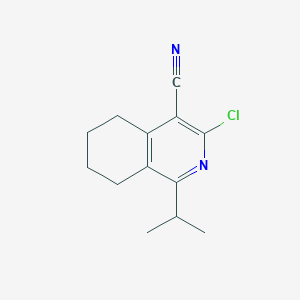 molecular formula C13H15ClN2 B2362840 3-Chloro-1-isopropyl-5,6,7,8-tetrahydroisoquinoline-4-carbonitrile CAS No. 361534-70-5