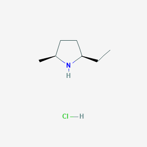 molecular formula C7H16ClN B2362846 (2R,5S)-2-Ethyl-5-methylpyrrolidine;hydrochloride CAS No. 2418594-87-1