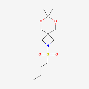 molecular formula C12H23NO4S B2362859 2-(丁磺酰基)-7,7-二甲基-6,8-二氧杂-2-氮杂螺[3.5]壬烷 CAS No. 1396685-51-0