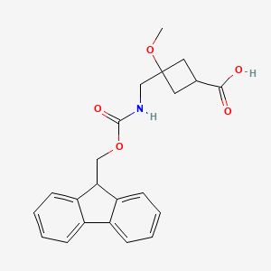 3-[(9H-Fluoren-9-ylmethoxycarbonylamino)methyl]-3-methoxycyclobutane-1-carboxylic acid