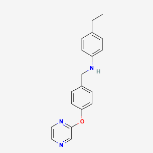4-ethyl-N-[4-(2-pyrazinyloxy)benzyl]aniline