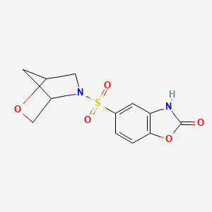 molecular formula C12H12N2O5S B2362875 5-(2-oxa-5-azabicyclo[2.2.1]heptan-5-ylsulfonyl)benzo[d]oxazol-2(3H)-one CAS No. 2097857-93-5