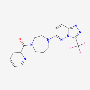molecular formula C17H16F3N7O B2362884 Pyridin-2-yl-[4-[3-(trifluoromethyl)-[1,2,4]triazolo[4,3-b]pyridazin-6-yl]-1,4-diazepan-1-yl]methanone CAS No. 2380166-75-4