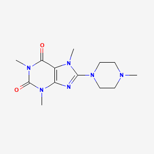 molecular formula C13H20N6O2 B2362888 1,3,7-Trimethyl-8-(4-methylpiperazin-1-yl)purine-2,6-dione CAS No. 96294-94-9