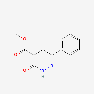 molecular formula C13H14N2O3 B2362904 Ethyl 3-oxo-6-phenyl-2,3,4,5-tetrahydro-4-pyridazinecarboxylate CAS No. 94011-50-4