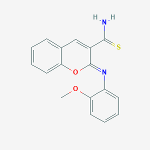molecular formula C17H14N2O2S B2362915 2-(2-Methoxyphenyl)iminochromene-3-carbothioamide CAS No. 899219-66-0