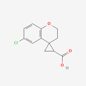 molecular formula C12H11ClO3 B2362924 6-Chlorospiro[chromane-4,2'-cyclopropane]-1'-carboxylic acid CAS No. 1784597-50-7