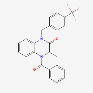 molecular formula C24H19F3N2O2 B2362925 4-苯甲酰基-3-甲基-1-[[4-(三氟甲基)苯基]甲基]-3H-喹喔啉-2-酮 CAS No. 317822-15-4