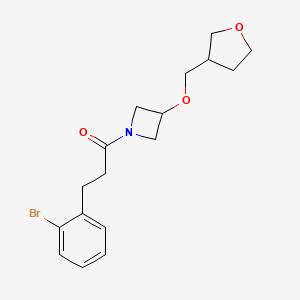 molecular formula C17H22BrNO3 B2362936 3-(2-Bromophenyl)-1-(3-((tetrahydrofuran-3-yl)methoxy)azetidin-1-yl)propan-1-one CAS No. 2309727-62-4