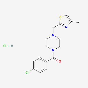 (4-Chlorophenyl)(4-((4-methylthiazol-2-yl)methyl)piperazin-1-yl)methanone hydrochloride