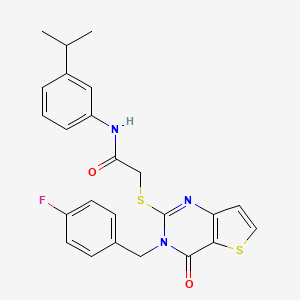 2-({3-[(4-fluorophenyl)methyl]-4-oxo-3H,4H-thieno[3,2-d]pyrimidin-2-yl}sulfanyl)-N-[3-(propan-2-yl)phenyl]acetamide