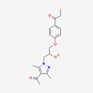 1-(4-(3-(4-acetyl-3,5-dimethyl-1H-pyrazol-1-yl)-2-hydroxypropoxy)phenyl)propan-1-one