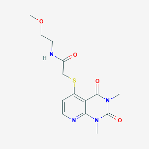 2-(1,3-dimethyl-2,4-dioxopyrido[2,3-d]pyrimidin-5-yl)sulfanyl-N-(2-methoxyethyl)acetamide