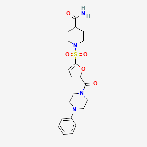 1-((5-(4-Phenylpiperazine-1-carbonyl)furan-2-yl)sulfonyl)piperidine-4-carboxamide