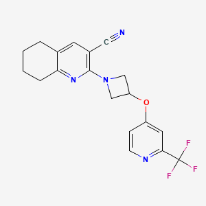 2-[3-[2-(Trifluoromethyl)pyridin-4-yl]oxyazetidin-1-yl]-5,6,7,8-tetrahydroquinoline-3-carbonitrile