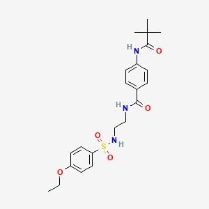 molecular formula C22H29N3O5S B2362949 N-(2-(4-ethoxyphenylsulfonamido)ethyl)-4-pivalamidobenzamide CAS No. 1091430-01-1