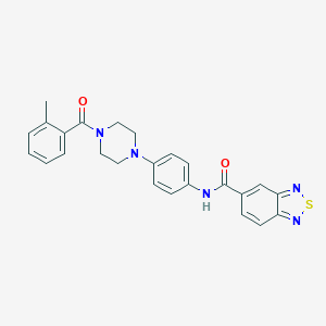 molecular formula C25H23N5O2S B236295 N-{4-[4-(2-methylbenzoyl)-1-piperazinyl]phenyl}-2,1,3-benzothiadiazole-5-carboxamide 