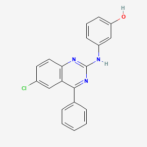 3-[(6-Chloro-4-phenylquinazolin-2-yl)amino]phenol