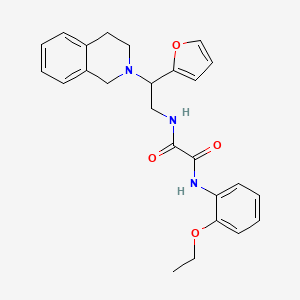 molecular formula C25H27N3O4 B2362967 N1-(2-(3,4-dihydroisoquinolin-2(1H)-yl)-2-(furan-2-yl)ethyl)-N2-(2-ethoxyphenyl)oxalamide CAS No. 898433-36-8