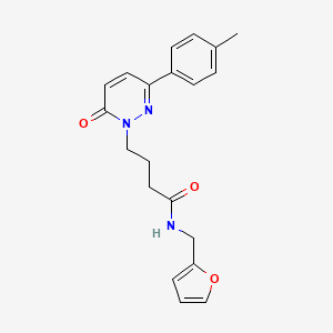 molecular formula C20H21N3O3 B2362970 N-(furan-2-ylmethyl)-4-(6-oxo-3-(p-tolyl)pyridazin-1(6H)-yl)butanamide CAS No. 953148-18-0