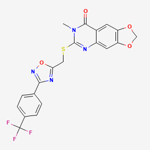 7-methyl-6-(((3-(4-(trifluoromethyl)phenyl)-1,2,4-oxadiazol-5-yl)methyl)thio)-[1,3]dioxolo[4,5-g]quinazolin-8(7H)-one
