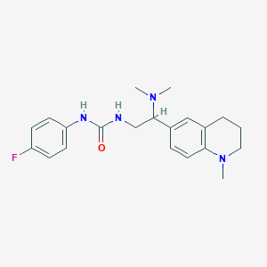 molecular formula C21H27FN4O B2362981 1-(2-(Dimethylamino)-2-(1-methyl-1,2,3,4-tetrahydroquinolin-6-yl)ethyl)-3-(4-fluorophenyl)urea CAS No. 1170502-91-6