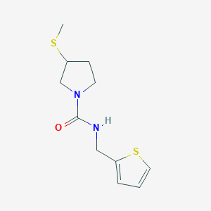 molecular formula C11H16N2OS2 B2362982 3-(甲硫基)-N-[(噻吩-2-基)甲基]吡咯烷-1-甲酰胺 CAS No. 2097868-28-3