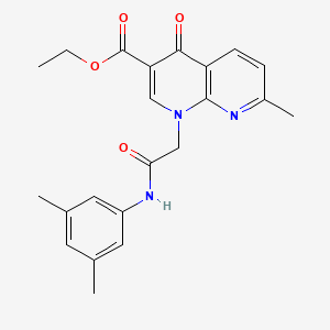 Ethyl 1-(2-((3,5-dimethylphenyl)amino)-2-oxoethyl)-7-methyl-4-oxo-1,4-dihydro-1,8-naphthyridine-3-carboxylate