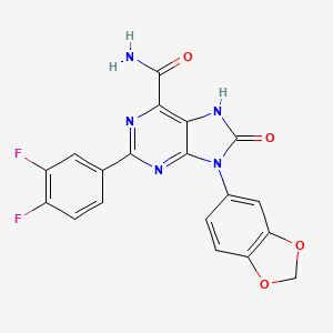 9-(benzo[d][1,3]dioxol-5-yl)-2-(3,4-difluorophenyl)-8-oxo-8,9-dihydro-7H-purine-6-carboxamide