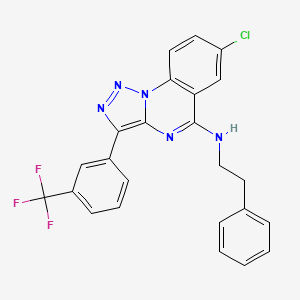 molecular formula C24H17ClF3N5 B2362993 7-Chloro-N-(2-phenylethyl)-3-[3-(trifluoromethyl)phenyl]-[1,2,3]triazolo[1,5-A]quinazolin-5-amine CAS No. 931963-12-1