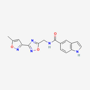 N-((3-(5-methylisoxazol-3-yl)-1,2,4-oxadiazol-5-yl)methyl)-1H-indole-5-carboxamide